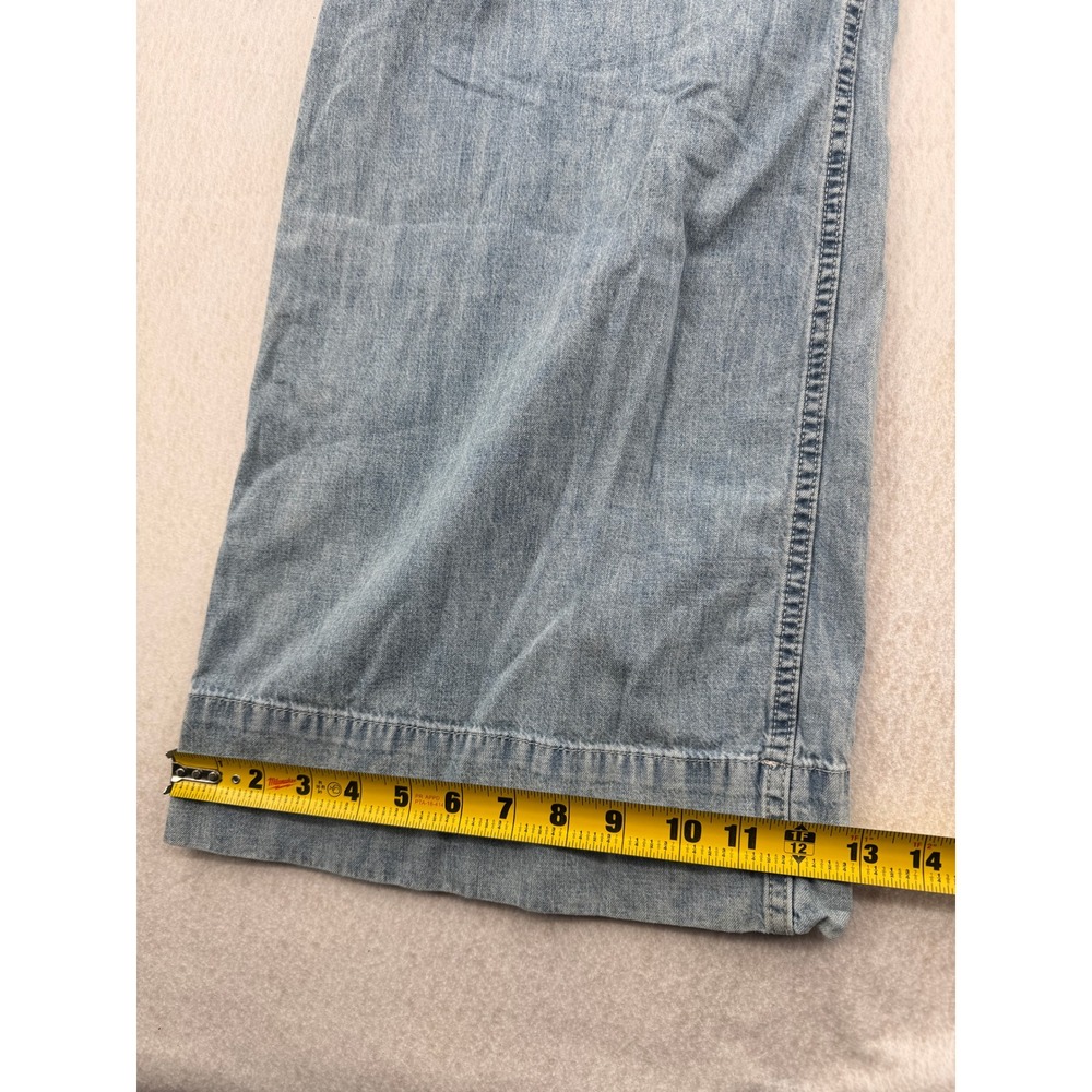 We The Free Breezy Pull On Pants Blue Denim Elastic Waist Boho Resort Women Med - Picture 11 of 11